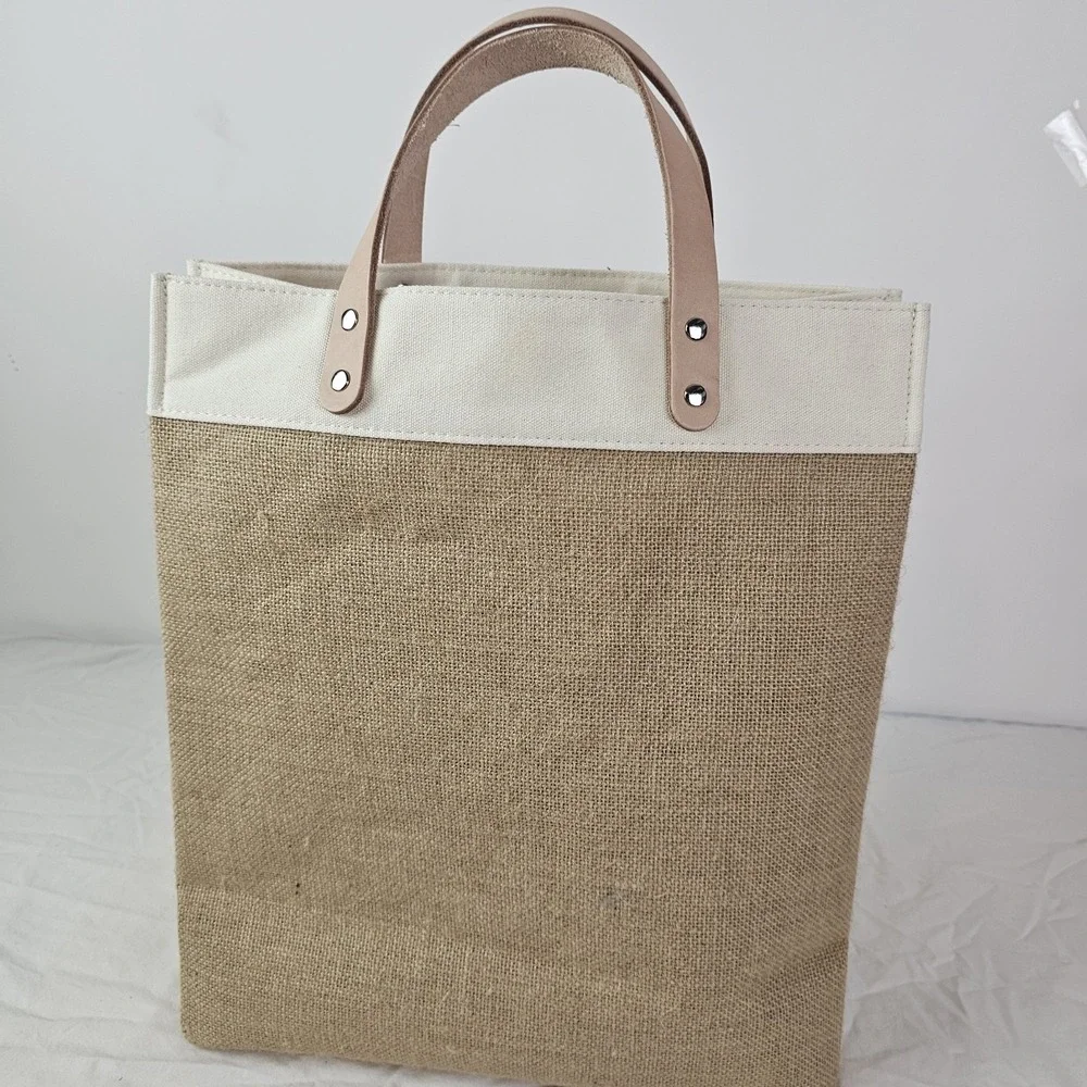 Brighton NWT  Let Love Grow Burlap Tote Bag Floral Heart Farmers Market Shopping